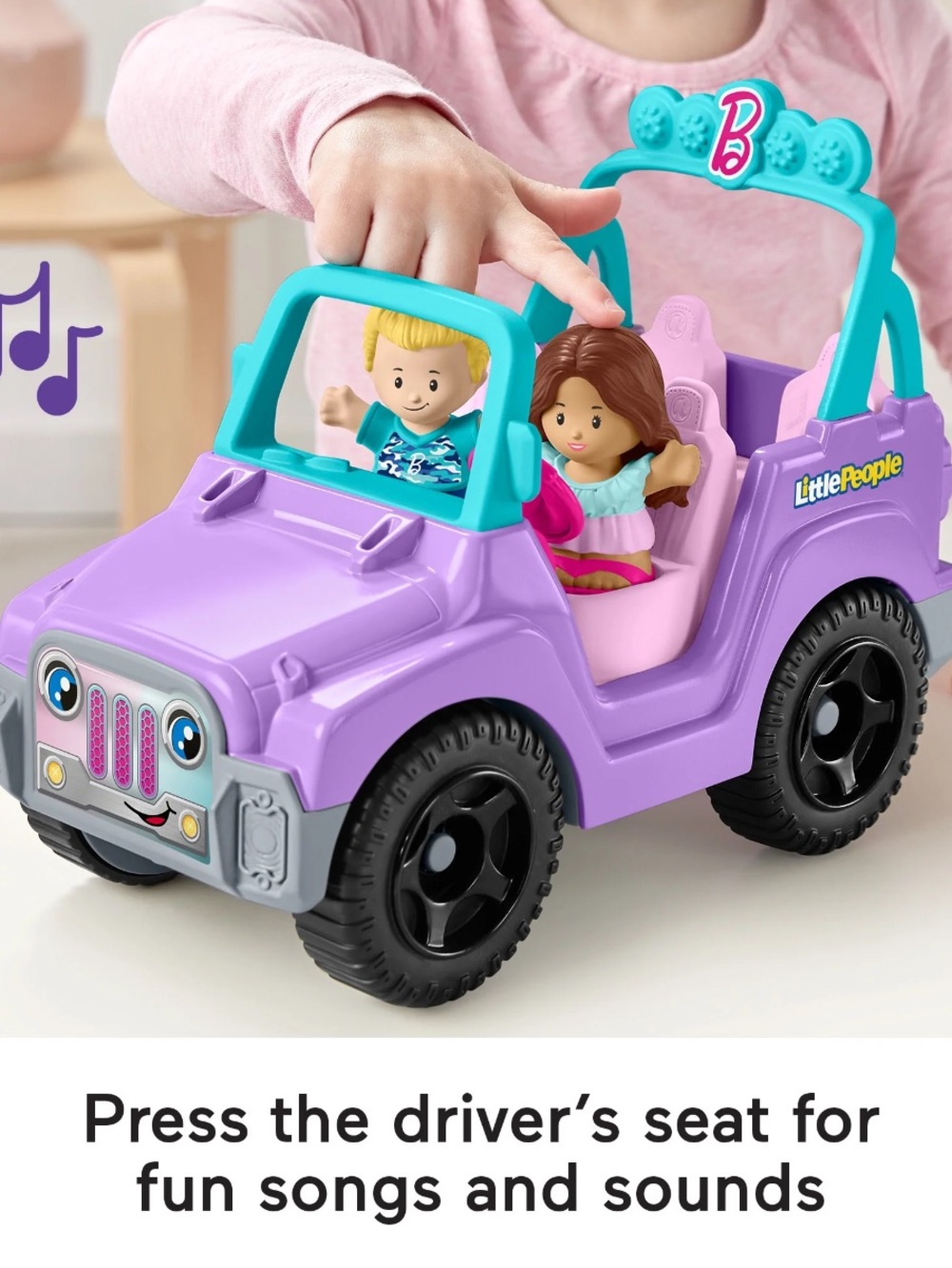 Fisher-Price Little People Purple Adventure Barbie Jeep with Music
